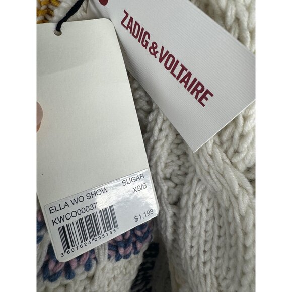 Zadig & Voltaire Ella Cardigan Jacket Fringe Enjoy Today Size M L NWT - Picture 11 of 12